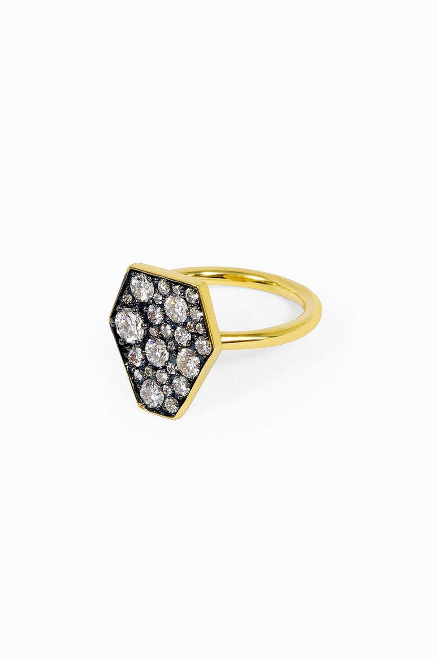 Anillos Leandra Studio | Anillo Hexagonal Rodio Negro