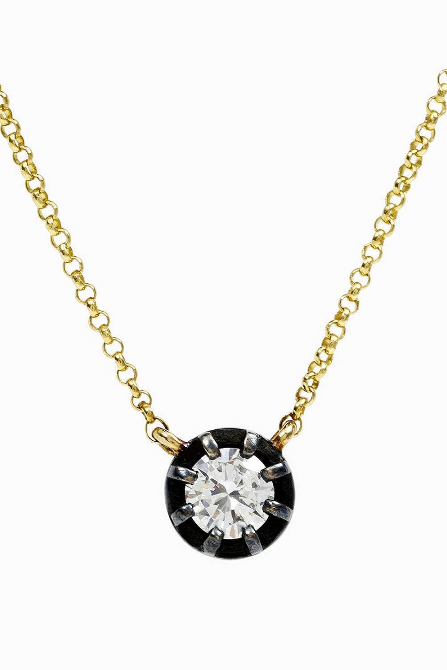 Collares Leandra Studio | Colgante Con Diamante 0.32 Ct. Yellow Gold