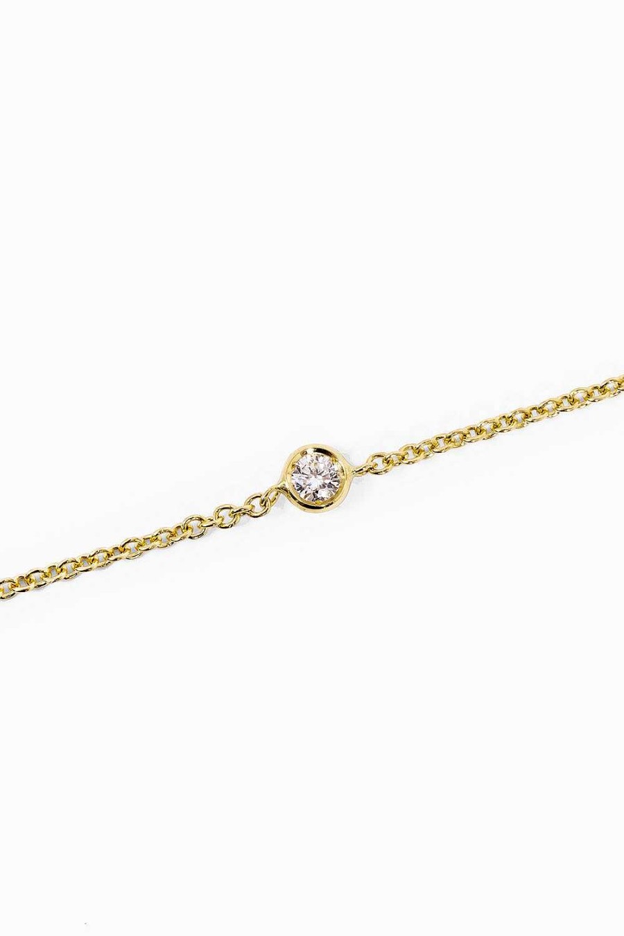 Pulseras Leandra Studio | Pulsera 3 Diamantes 0,18 Ct Yellow Gold